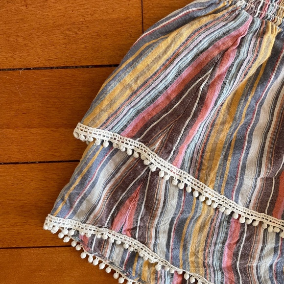 Sz S Parker Beach Smocked Waist Mini skirt and Baby Doll Top - Picture 7 of 7